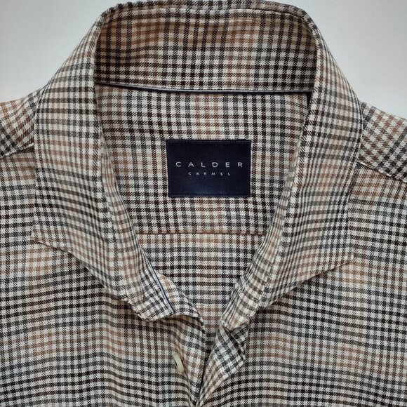 Calder Carmel Limited Edition Mens Button Up Plaid Shirt Business Casual Medium - Picture 7 of 11